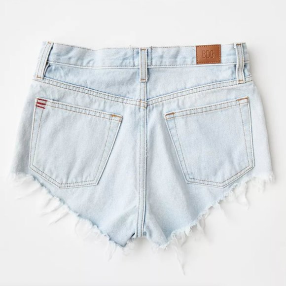 NWT UO BDG High Rise Cheeky Fringe Denim Shorts - Picture 2 of 5
